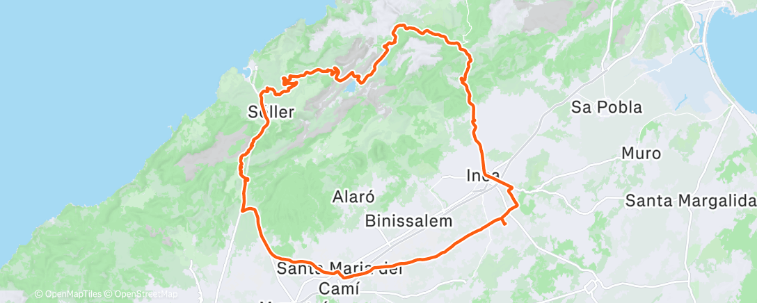 Map of the activity, Sa Calobra cc day 1