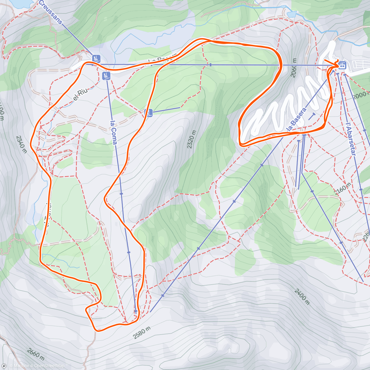 アクティビティ「Morning Backcountry Ski」の地図