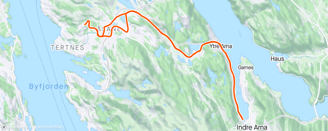 Mapa de la actividad (Evening Ride)