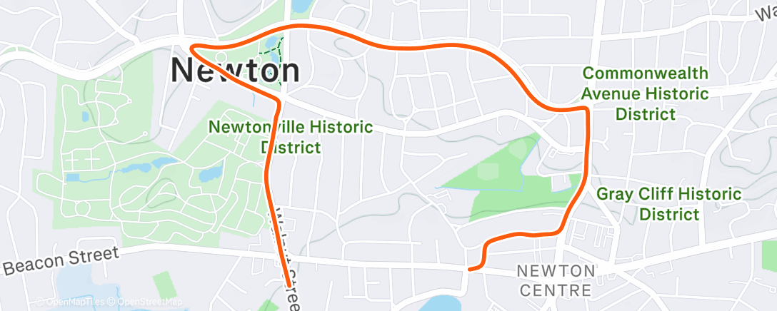 Map of the activity, Evening Run