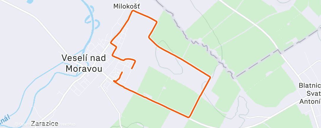 Map of the activity, Morning Run