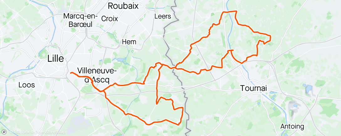 Map of the activity, Reco Roubaix 2025 🤠
