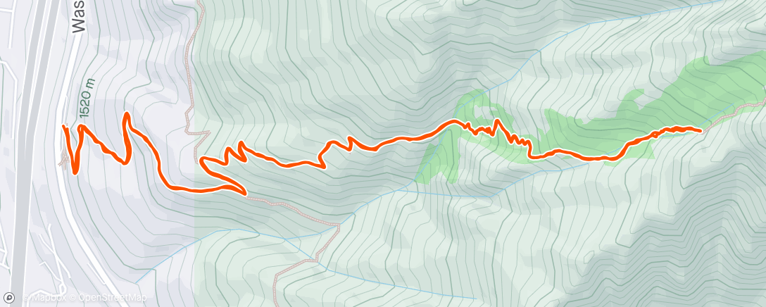 Map of the activity, As far up Mt Olympus as I wanted to go in road shoes