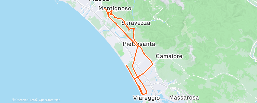 Map of the activity, Training Camp Viareggio - Day 6