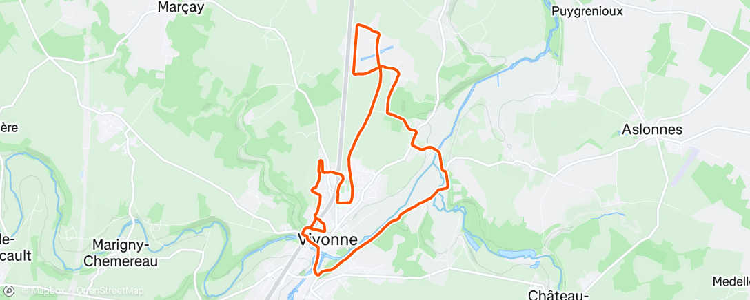 Map of the activity, Afternoon Trail Run