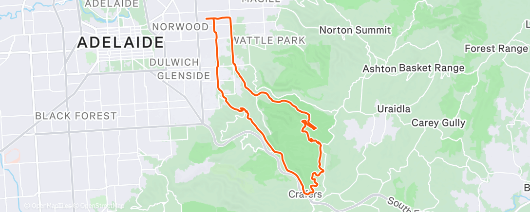 Map of the activity, Afternoon Ride