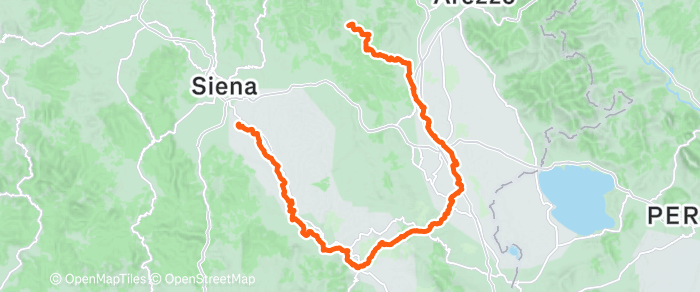 Route map of Monteroni d'Arbia to Bucine