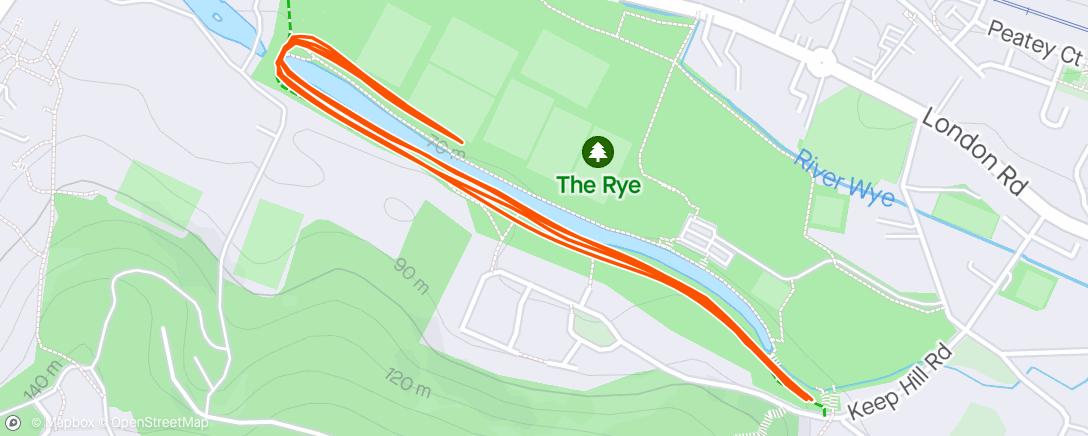 Mapa de la actividad, Wycombe Rye Parkrun