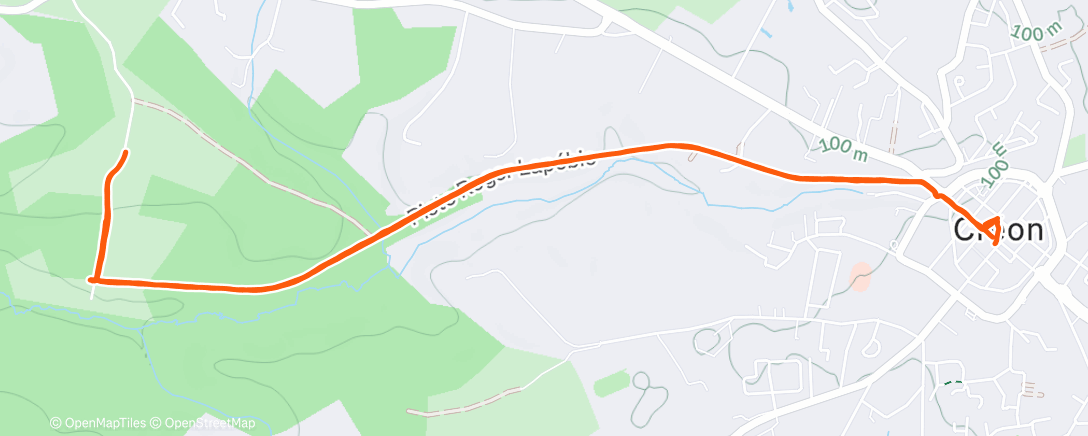 Map of the activity, 1h15 vallonnée