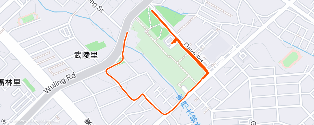 Map of the activity, Night Run