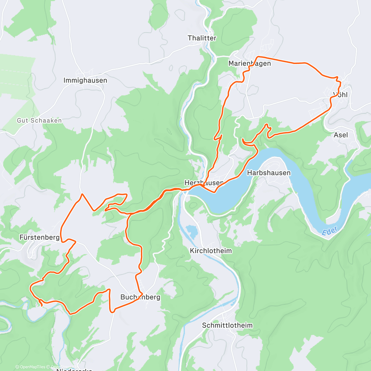 Map of the activity, 31 km am 31.12.