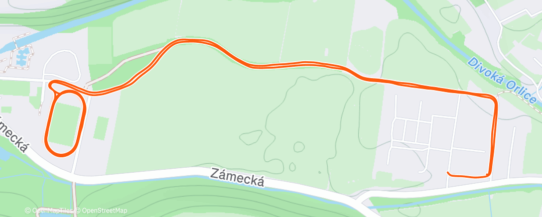 Map of the activity, Afternoon Run