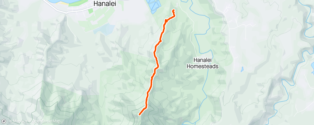 Map of the activity, Hanalei Hike with Bon 🍹