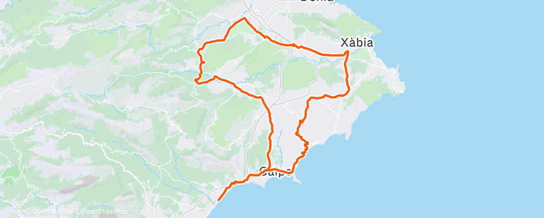 Map of the activity, Bicicleta por la mañana