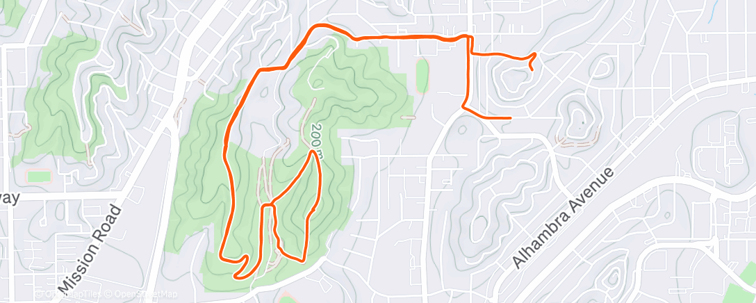 Map of the activity, Afternoon Run