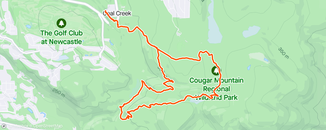 Map of the activity, Run/hike at Cougar Mountain
