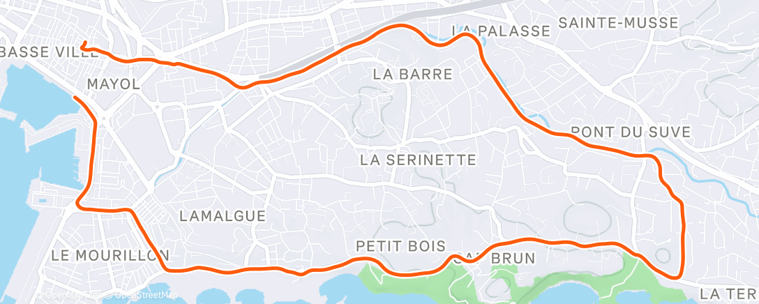 Карта физической активности (Course à pied en soirée)