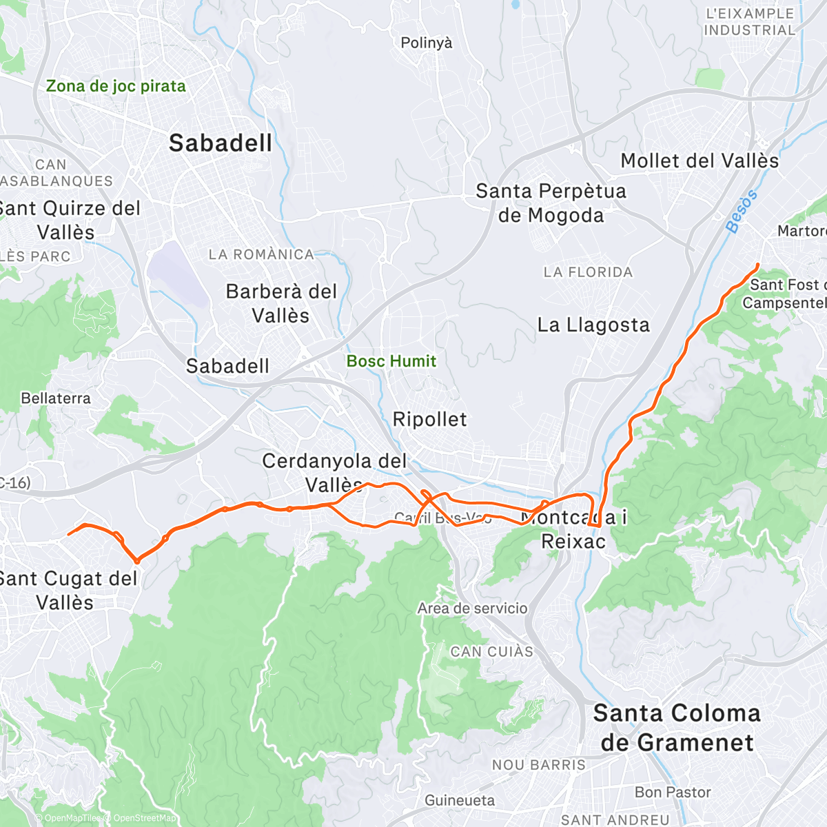 Map of the activity, Otro entreno completado tirando de voluntad y motivación