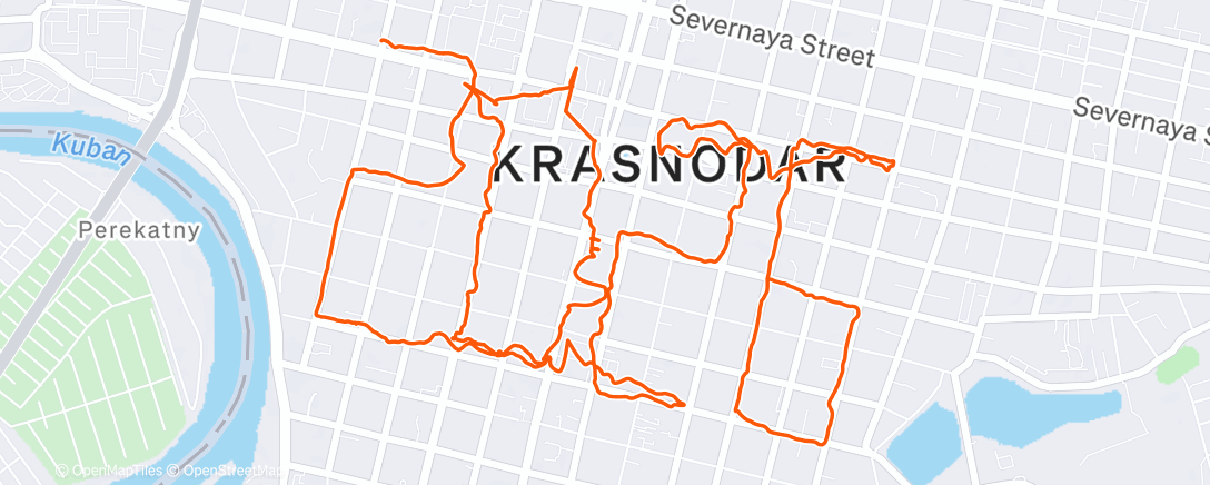 Map of the activity, Вечерний забег