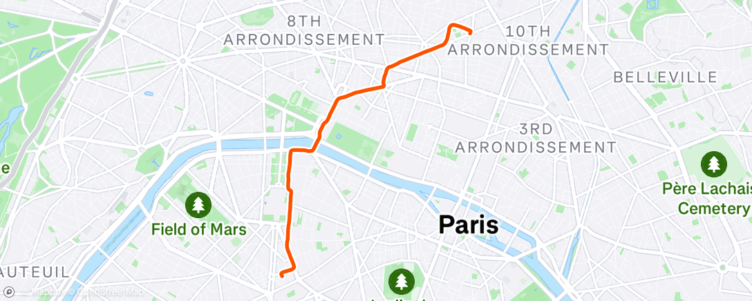 Mapa de la actividad (Sortie vélo le matin)