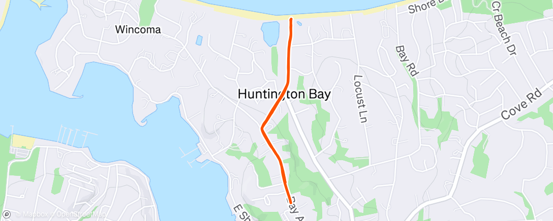 Map of the activity, Evening Run