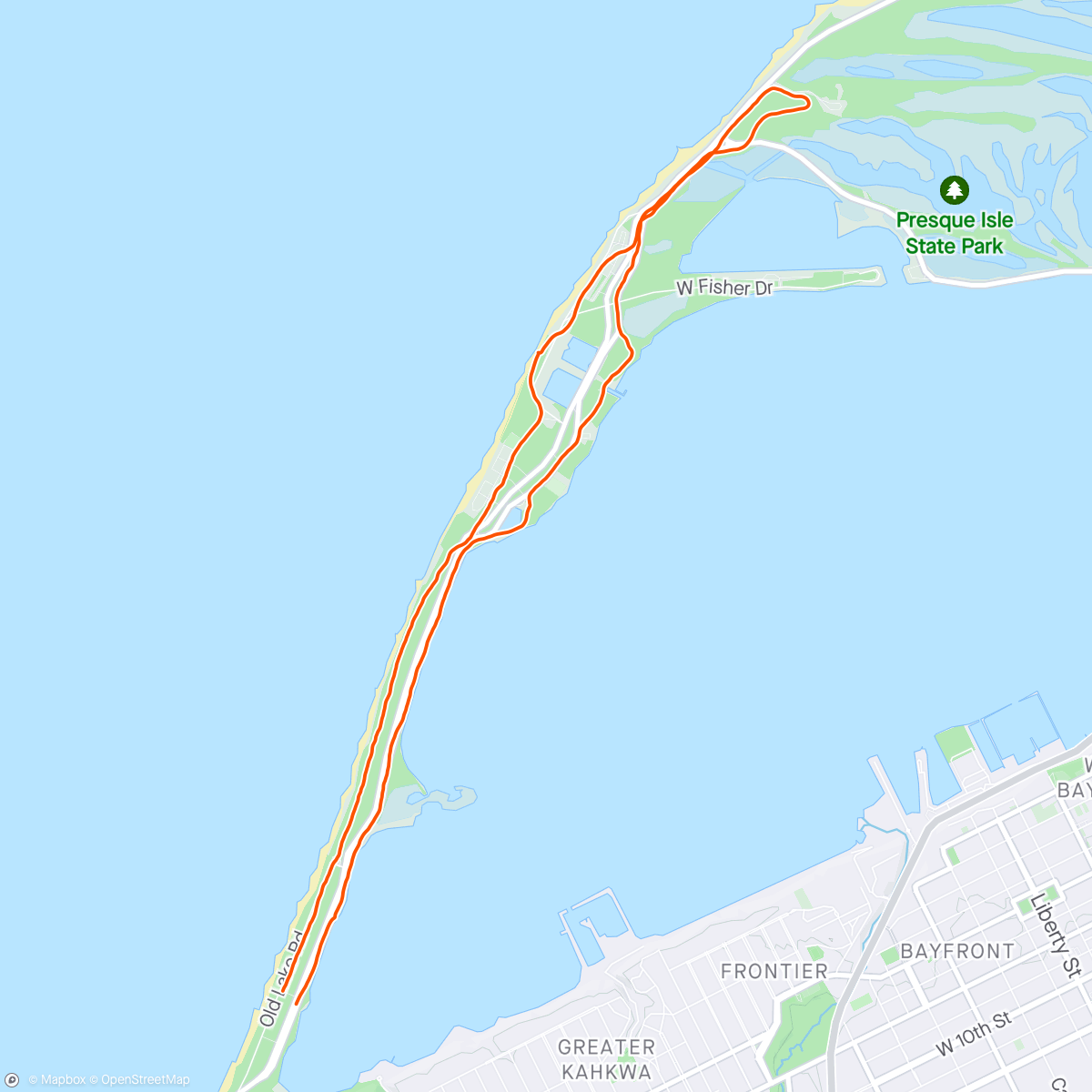 Map of the activity, Presque Isle Run