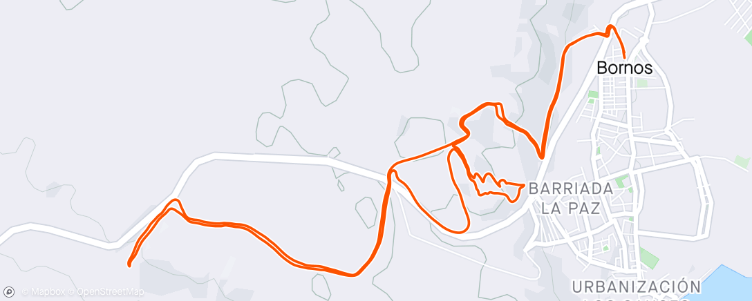 Mapa da atividade, Evening Trail Run