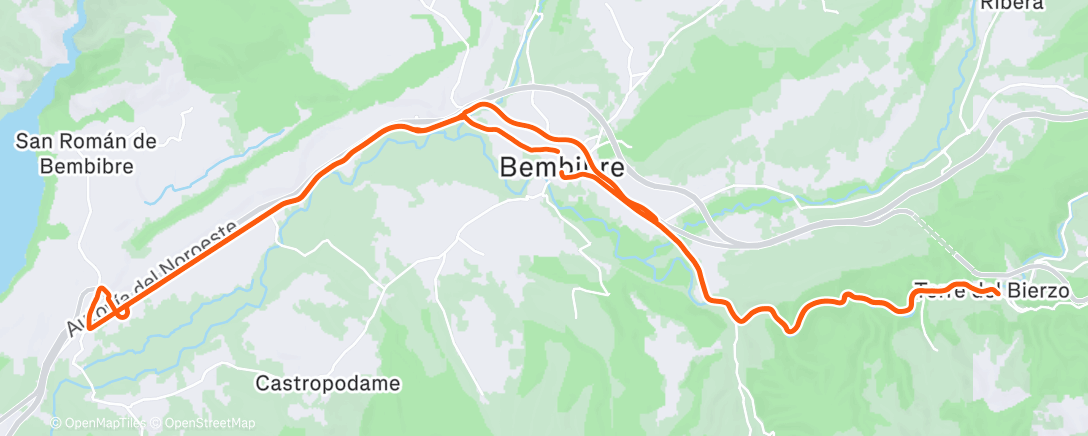 Map of the activity, Bicicleta a la hora del almuerzo