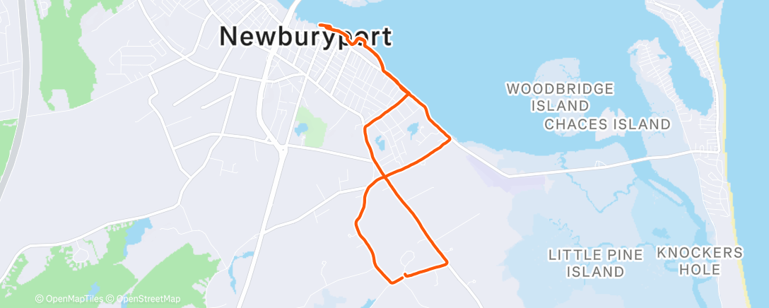 Map of the activity, Afternoon Run