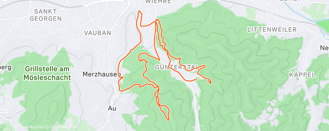 Peta aktivitas, Lunch Mountain Bike Ride