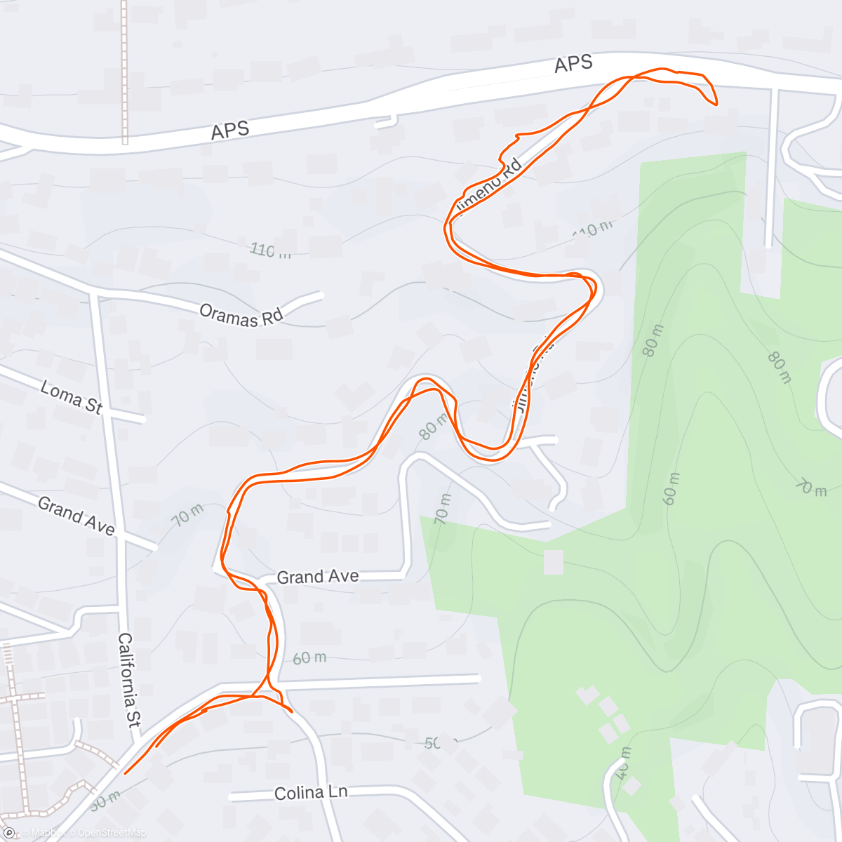 Map of the activity, Afternoon Walk