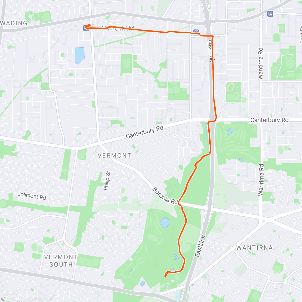 Mapa de la actividad, SLR on the Eastlink Trail
