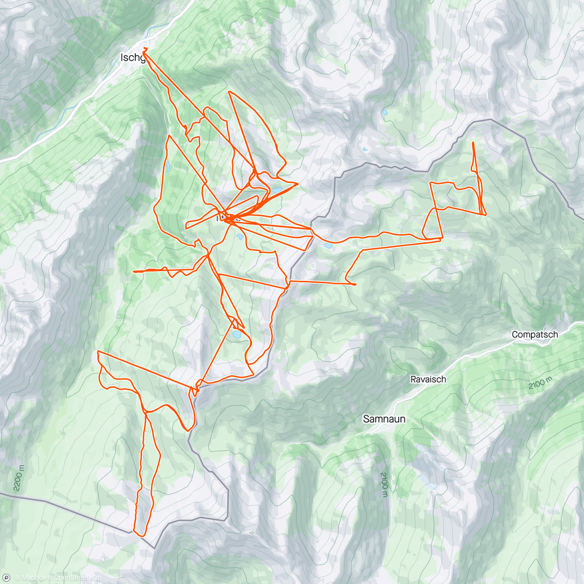 Map of the activity, Ochtendsessie alpineskiën