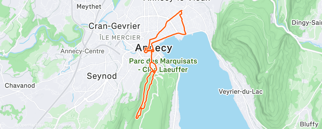 Map of the activity, Evening Trail Run