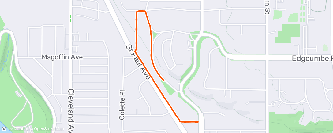 Map of the activity, Evening Walk