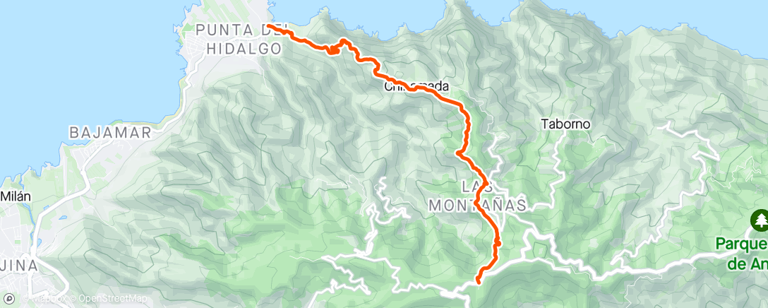 Map of the activity, Cruz del Carmen - Punta de Hidalgo | Hike 🇪🇸