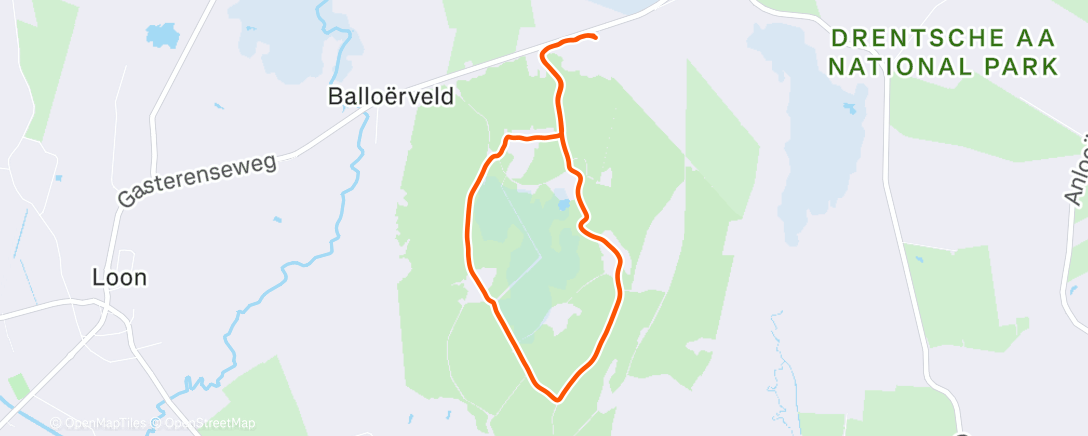 Map of the activity, Afternoon Hike