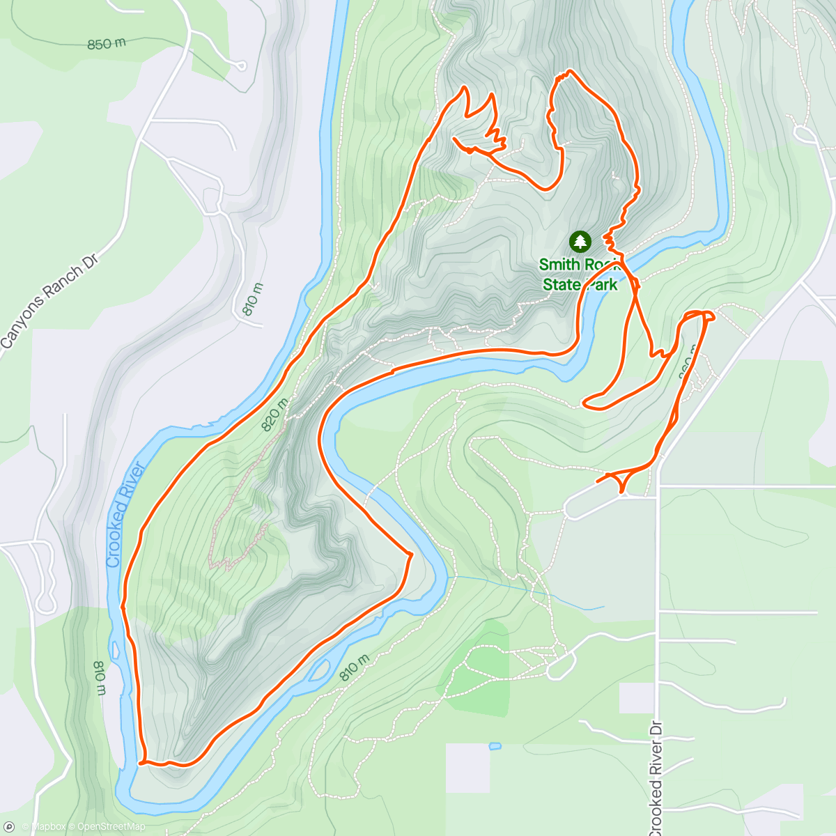 Mapa da atividade, Afternoon Hike. That’s ZAC up on monkey face.