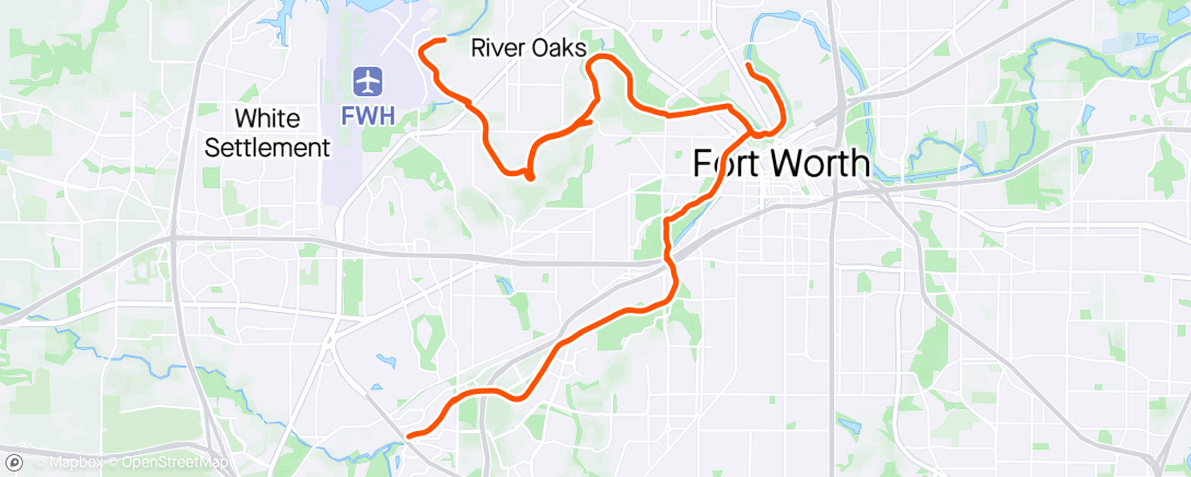 活动地图，Fort Worth Trinity gravel trail