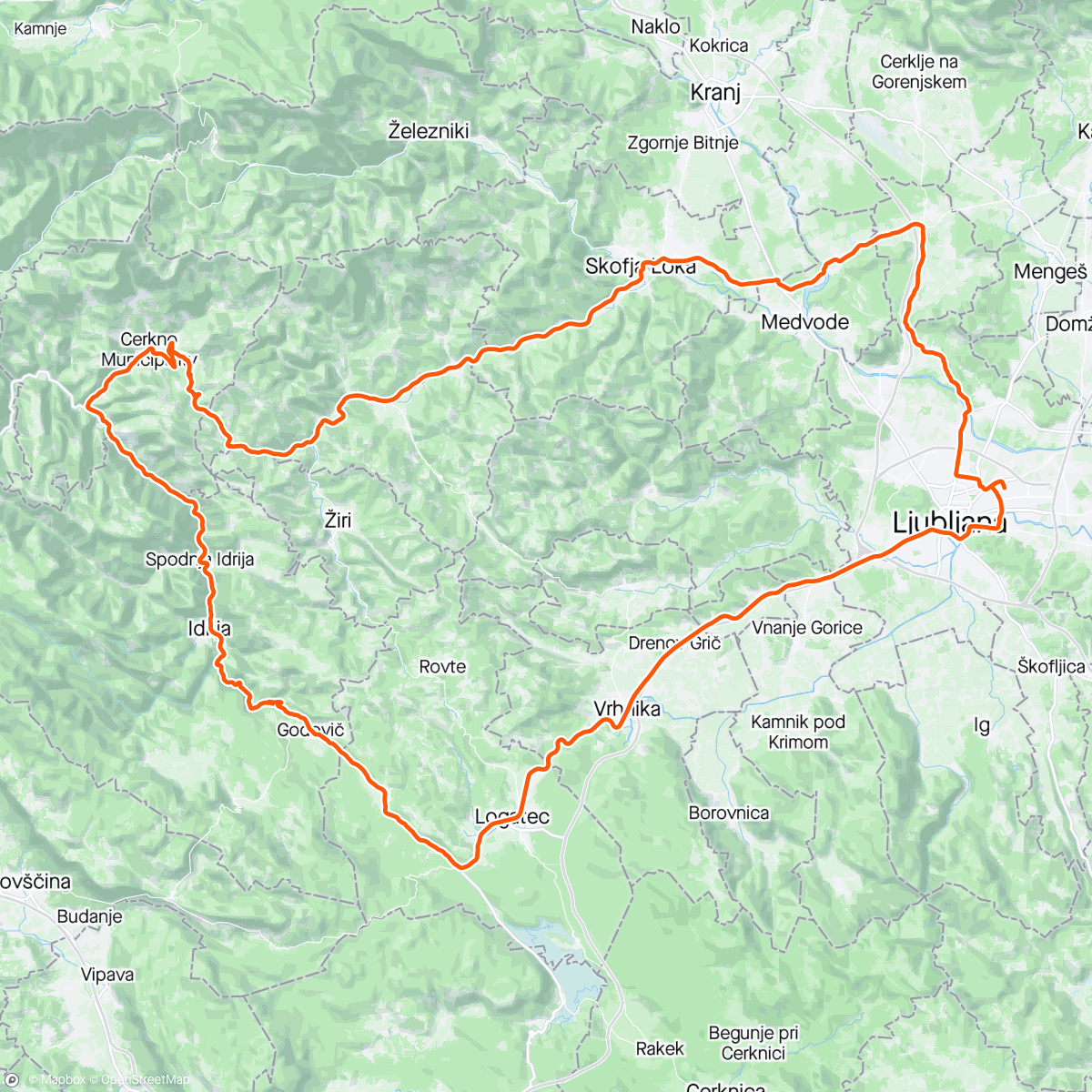 Map of the activity, 43. Maraton Franja