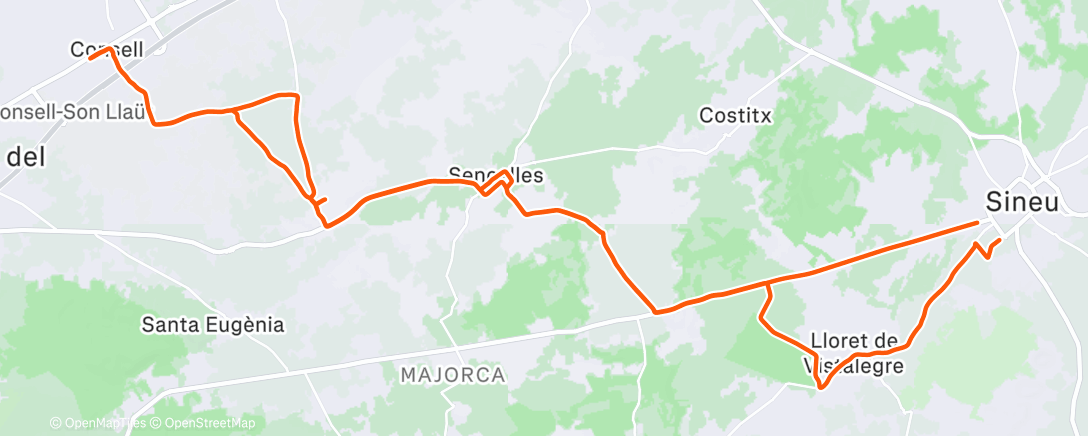 Map of the activity, Radfahren