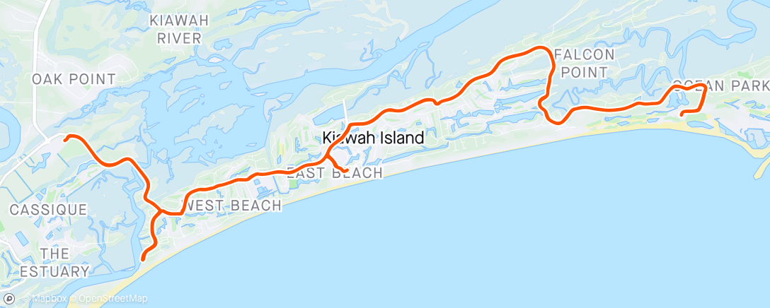 Map of the activity, Kiawah Island
