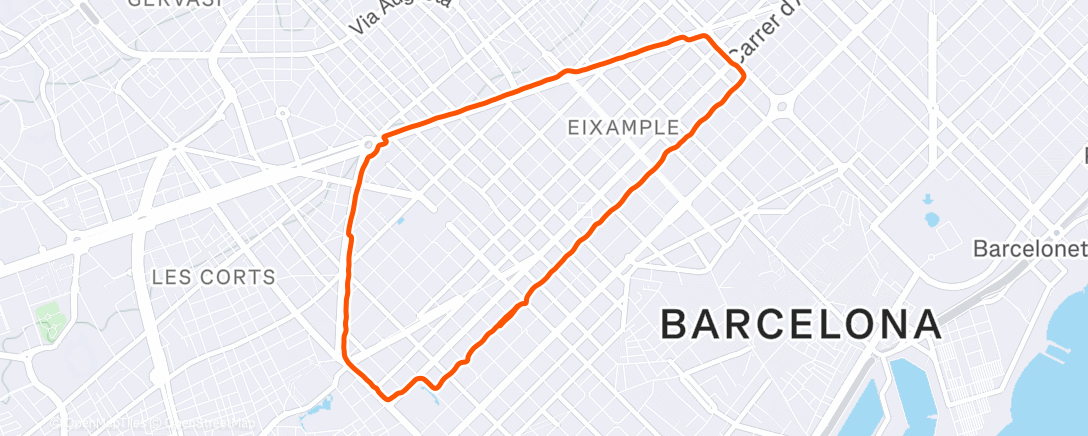 Map of the activity, Carrera de mañana