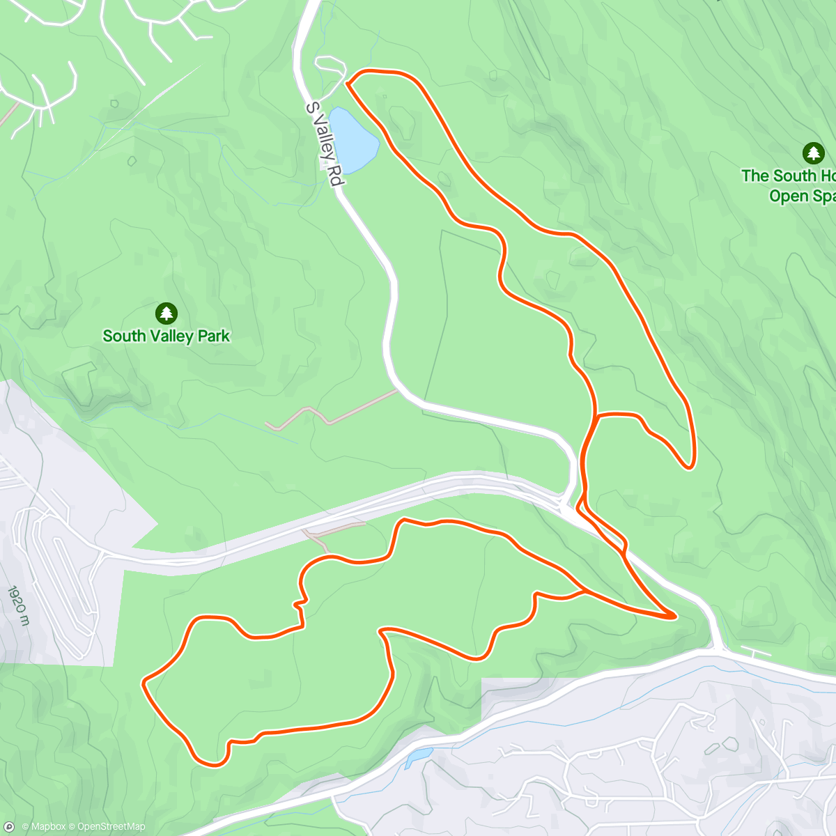 Mapa da atividade, South valley Run with Nate