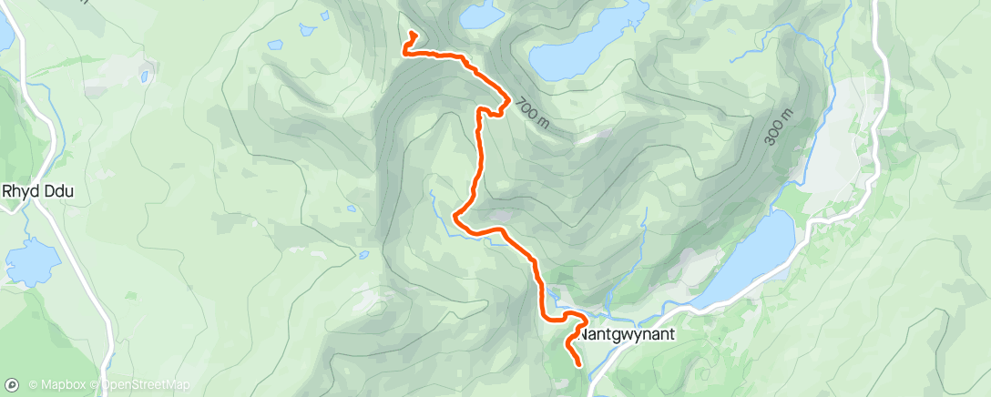 Map of the activity, Snowdon- Watkins path. 3 peaks complete