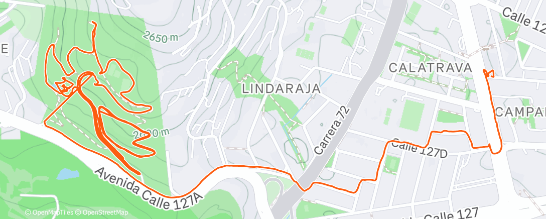Map of the activity, Carrera de mañana