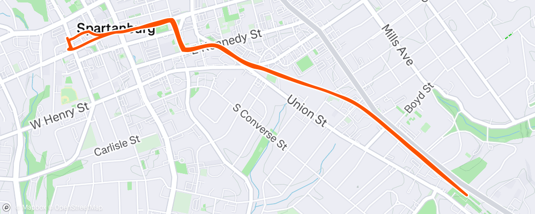 Map of the activity, Evening Run