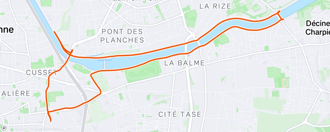 Map of the activity, Course à pied le matin