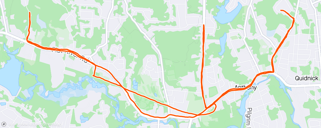 Map of the activity, Long run with 20 minutes at moderate.