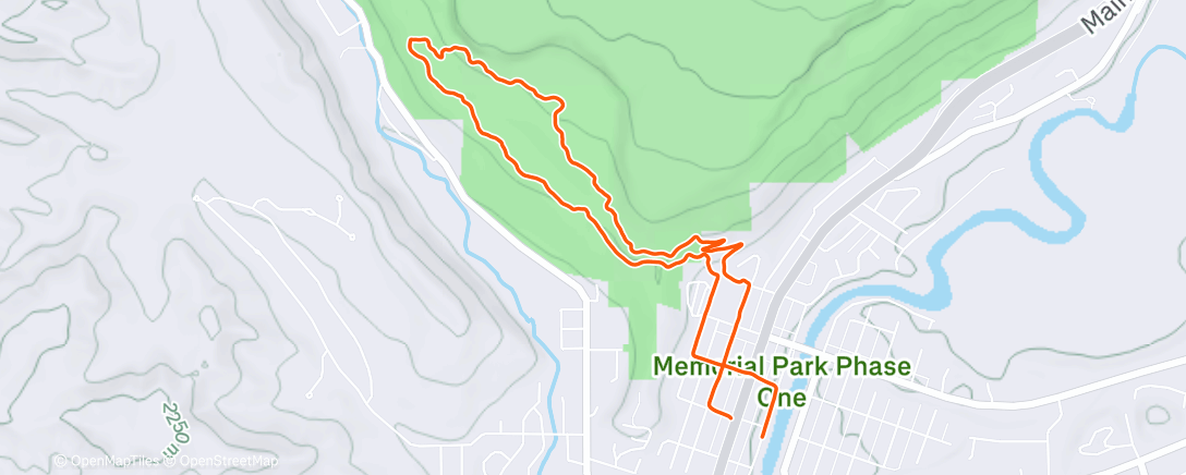 Map of the activity, Afternoon Run